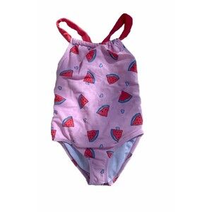 Carter's Toddler Girls One Piece Swimsuit Pink Watermelon Ruffle Size 4T
